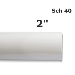 [150-100-061300-10] Sch 40 white PVC pipe 2 in. (ID 2.049 in. OD 2.375 in.) (10 ft.)