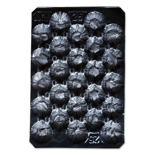 [170-140-011405] #25 Células negras  6,8 kg/15 lb (270 g/9,5 oz Tomates) 500/caja