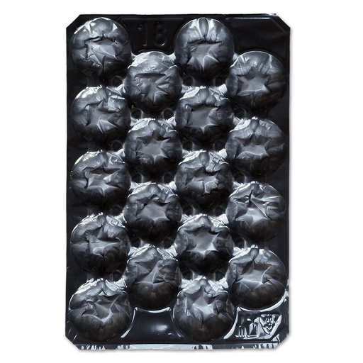 [170-140-011105] Alvéoles #18 noires  6,8kg/15lbs (403g/14,4oz) 500/boîte