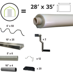 [400-130-012835] Cover kit for residential greenhouse (simple polyethylene) - As seen at l'Académie Potagère