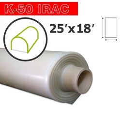 [140-130-01K13-F25-018P] Poly 25' Hoja IRAC 6mil K-50 50UV Klerk's 25' x 18' *Tunnel 1* - Como se ve en l'Académie Potagère