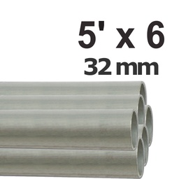[150-110-101065] Set of 6 aluminum 32mm - 1.26"x0.060" pipe (5' each) for residential greenhouse  - As seen at l'Académie Potagère