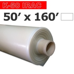 [140-130-01K25-F50-160P] Poly 50' Sheet IRAC 6mil K-50 50UV Klerk's *pre-cut* 50' x 160'