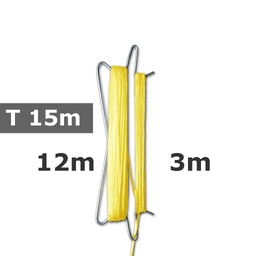 [170-120-025971-T3] Crochet pré-enr. en INVENTAIRE double 180mm, ficelle jaune, total: 15m, tombée: 3m