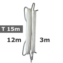 [170-120-020471-T3] Crochet pré-enr. en INVENTAIRE double 220mm, ficelle blanche, total: 15m, tombée: 3m