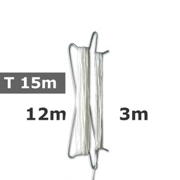 [170-120-025471-T3] Prewound hook double 180mm IN STOCK, white twine, total: 15m, fall: 3m