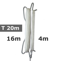 [170-120-020571-T4] Crochet pré-enr. en INVENTAIRE double 220mm, ficelle blanche, total: 20m, tombée: 4m