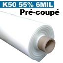 Poly Sheet White PRE-CUT opacity 55% 4mil Klerk's
