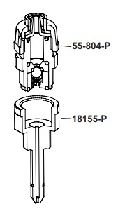 [160-140-10AC-18-881-F] ITC Injection check valve 4-6-10  1/2'' - hose connection  3/4'' NPT - 45MM PVDF with spring - 15 1/h
