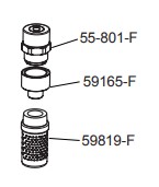 [160-140-10AC-18-842-F] Clapet de pied (foot valve) 4-6-10  filtre PVDF