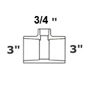 [190-110-002473] Té. gris réduit 3 sl x 3 sl x 3/4 FPT sch 80