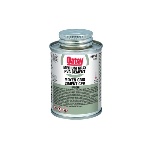 [150-140-081100] Colle PVC grise Medium Oatey 31505 (118ml)