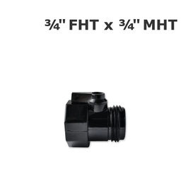 [150-150-011600] ​​​Mini valve 3/4" MHT x 3/4" FHT (mini black handle)