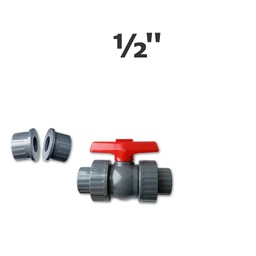 [150-150-012100] 1/2 in. sl/FPT grey true union ball valve EPDM seal