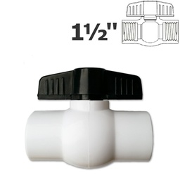 [150-150-013400] 1 1/2" FPT white ball valve