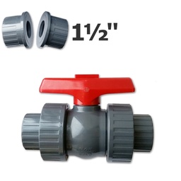 [150-150-013500] Vanne à bille true union grise 1 1/2" sl/FPT joint EPDM