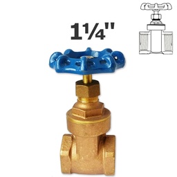 [150-150-021200] Brass 1 1/4" FPT gate valve