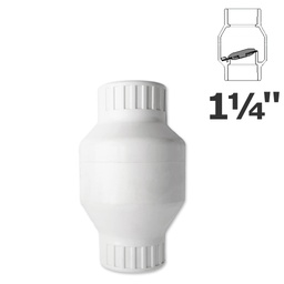 [150-150-051400] Valvula de retención 1 1/4" pegado pvc blanco