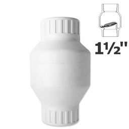 [150-150-051500] Valvula de retención 1 1/2" pegado pvc blanco