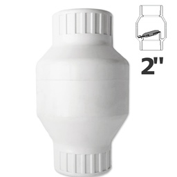 [150-150-051700] 2 in. sl white PVC swing check valve
