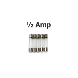 [180-110-045150] 1/2 Amp Bussmann Fuses, AGC-0.5 (5/pkg)