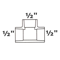 [190-110-000175] T gris 1/2 sl x 1/2 sl x 1/2 sl sch 40