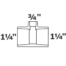 [190-110-001555] T reductor gris 1 1/4 sl x 1 1/4 sl x 3/4 sl sch 40