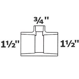 [190-110-001615] T reductor gris 1 1/2 sl x 1 1/2 sl x 3/4 sl sch 40