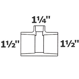 [190-110-001655] T reductor gris 1 1/2 sl x 1 1/2 sl x 1 1/4 sl sch 40