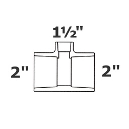 [190-110-002455] T reductor gris 2 sl x 2 sl x 1 1/2 sl sch 40