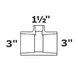 [190-110-002475] T reductor gris 3 sl x 3 sl x 1 1/2 sl sch 40