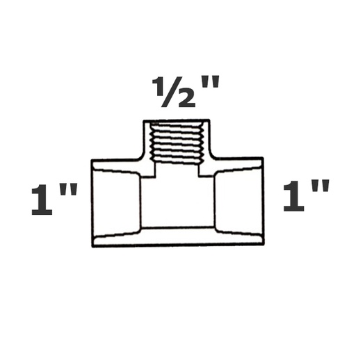 [190-110-001095] T reductor gris 1 sl x 1 sl x 1/2 FPT sch 40
