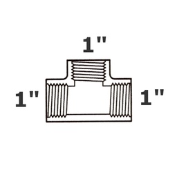 [190-110-000415] T gris 1 FPT x 1 FPT x 1 FPT sch 40