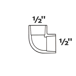 [190-110-002875] Coude gris 90° 1/2 sl x 1/2 sl sch40