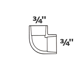 [190-110-003075] Codo gris 90° 3/4 sl x 3/4 sl sch 40