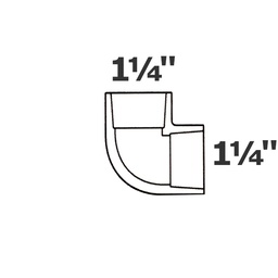 [190-110-003415] Elbow grey 90  1 1/4 sl x 1 1/4 sl sch 40