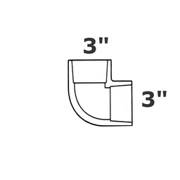 [190-110-003795] Codo gris 90° 3 sl x 3 sl sch 40