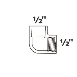 [190-110-002935] Coude gris 90° 1/2 sl x 1/2 FPT sch 40