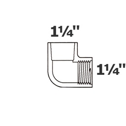 [190-110-003335] Elbow grey 90  1 1/4 sl x 1 1/4 FPT sch 40