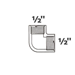 [190-110-002955] Codo gris 90° 1/2 FPT x 1/2 FPT sch 40