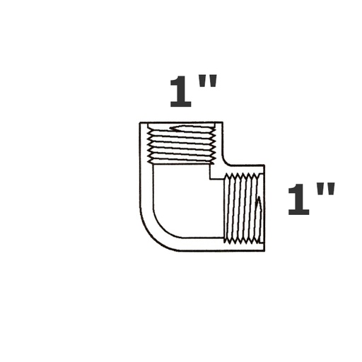 [190-110-003235] Codo gris 90° 1 FPT x 1 FPT sch 40