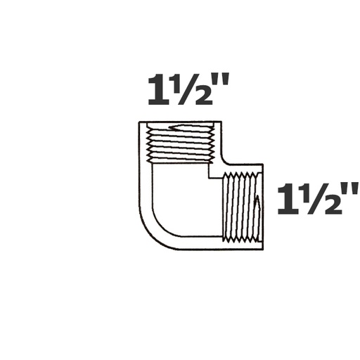 [190-110-003575] Elbow grey 90  1 1/2 FPT x 1 1/2 FPT sch 40