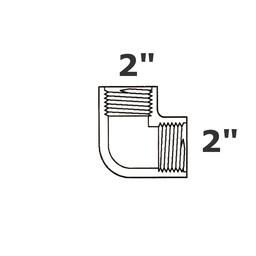 [190-110-003615] Codo gris 90° 2 FPT x 2 FPT sch 40