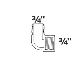 [190-110-003155] Elbow grey 90  3/4 MPT x 3/4 FPT sch 40