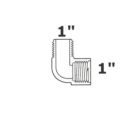 [190-110-003255] Coude gris 90° 1 MPT x 1 FPT sch 40