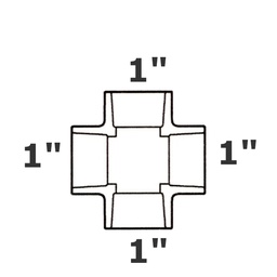 [190-110-008515] Croix grise 1 sl x 1 sl x 1 sl x 1 sl sch 40