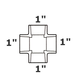 [190-110-008515] Croix grise 1 sl x 1 sl x 1 sl x 1 sl sch 40