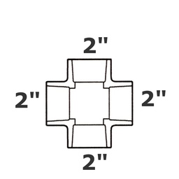 [190-110-008575] Croix grise 2 sl x 2 sl x 2 sl x 2 sl sch 40