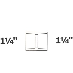 [190-110-004075] Coupling grey 1 1/4 sl x 1 1/4 sl sch 40