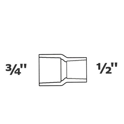 [190-110-004275] Reducer coupling grey 3/4 sl x 1/2 sl sch 40